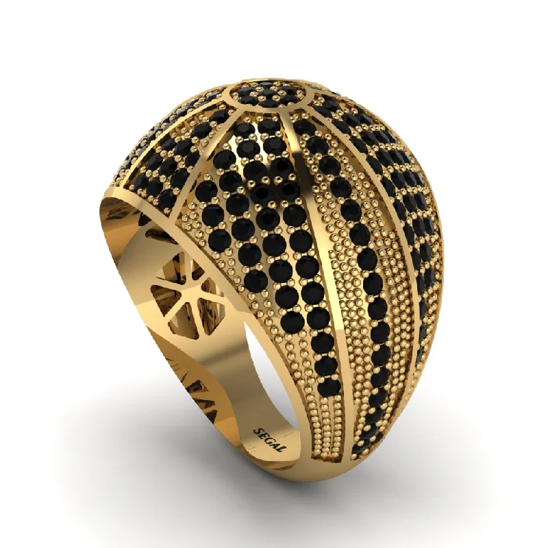 women's custom rings-Black Diamond Imperial Radiance Gold Men's Ring - Fallon No. 7