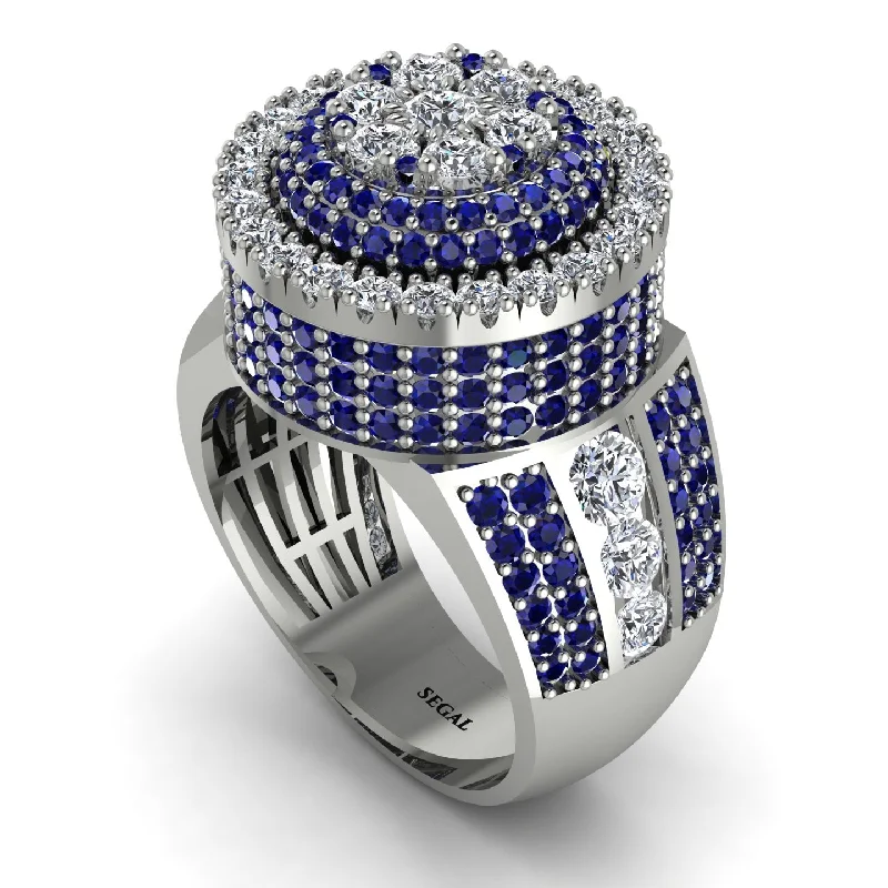 women's statement rings-Round Diamond Mens Luxury Ring - Chris No. 63