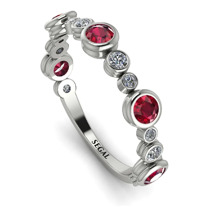 women's bold statement rings-Bezel Ruby Eternity Band - Valeria No. 12