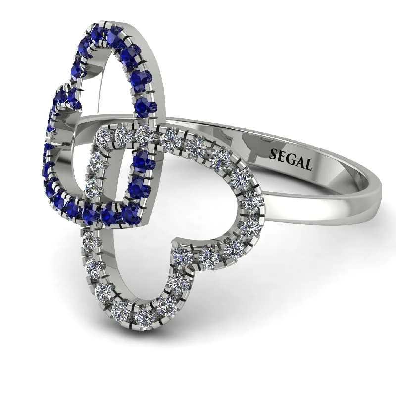 women's modern engagement rings-Two Hearts Sapphire Ring - Selena No. 15