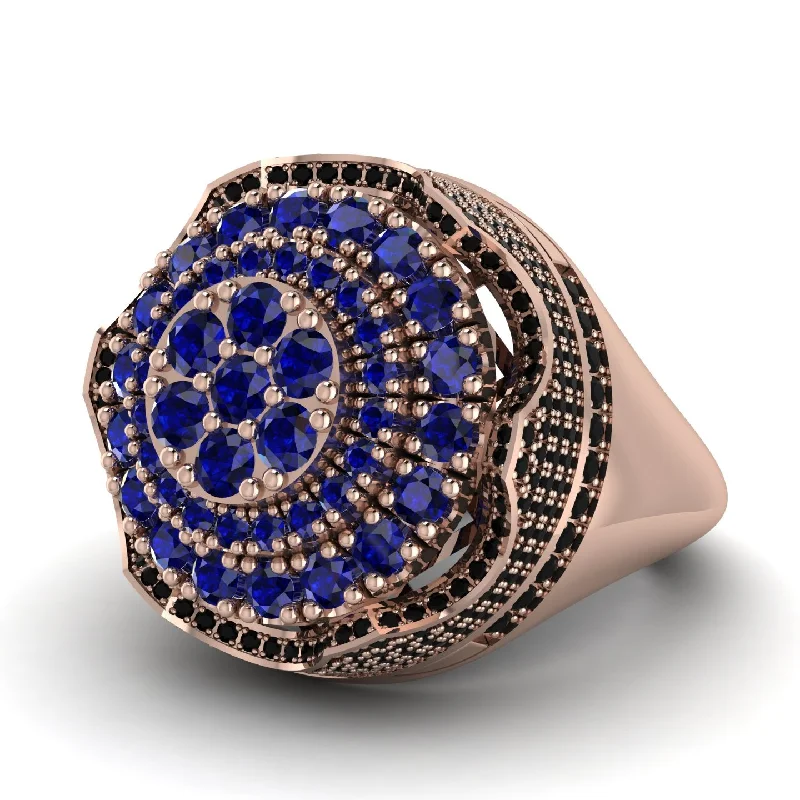 women's birthstone rings-Sapphire Regal Radiance Signet Men's Fashion Ring - Frankie No. 44