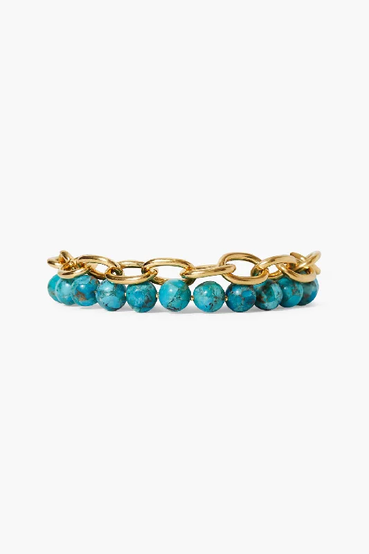 women's bohemian bangles-Esme Chain Bracelet Turquoise