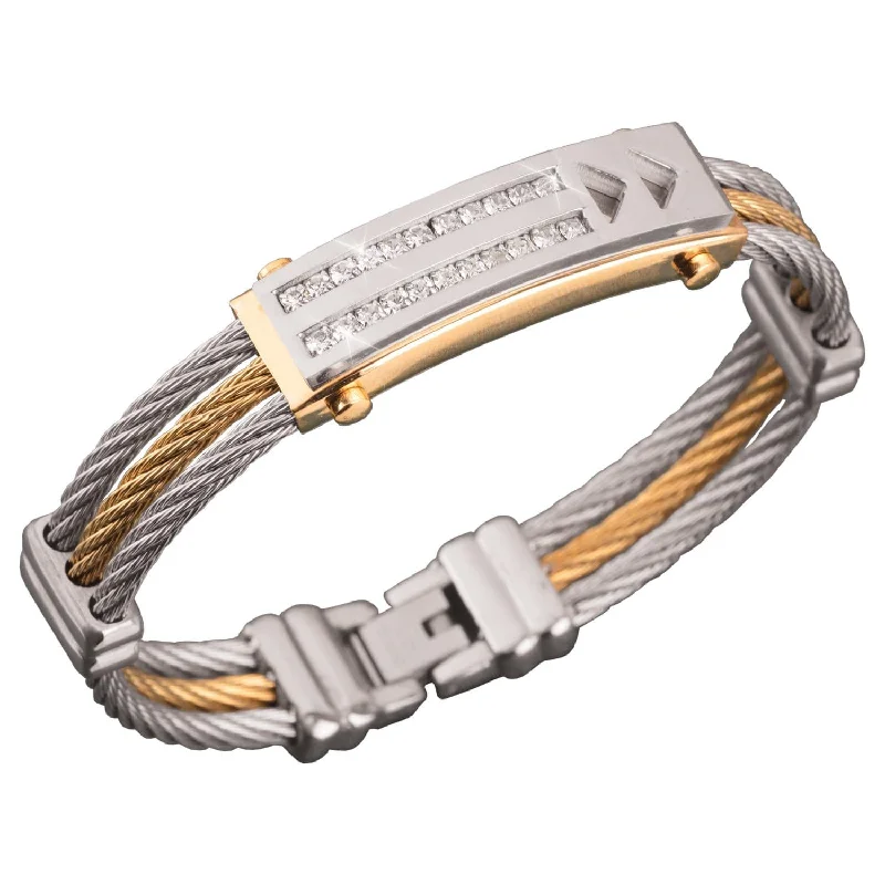 women's infinity bracelets-Lincoln Two-Tone Bracelet