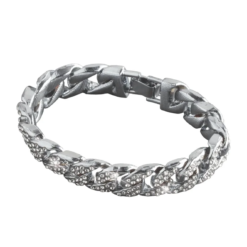 women's tennis bracelets-Logan Curb Rhodium Bracelet