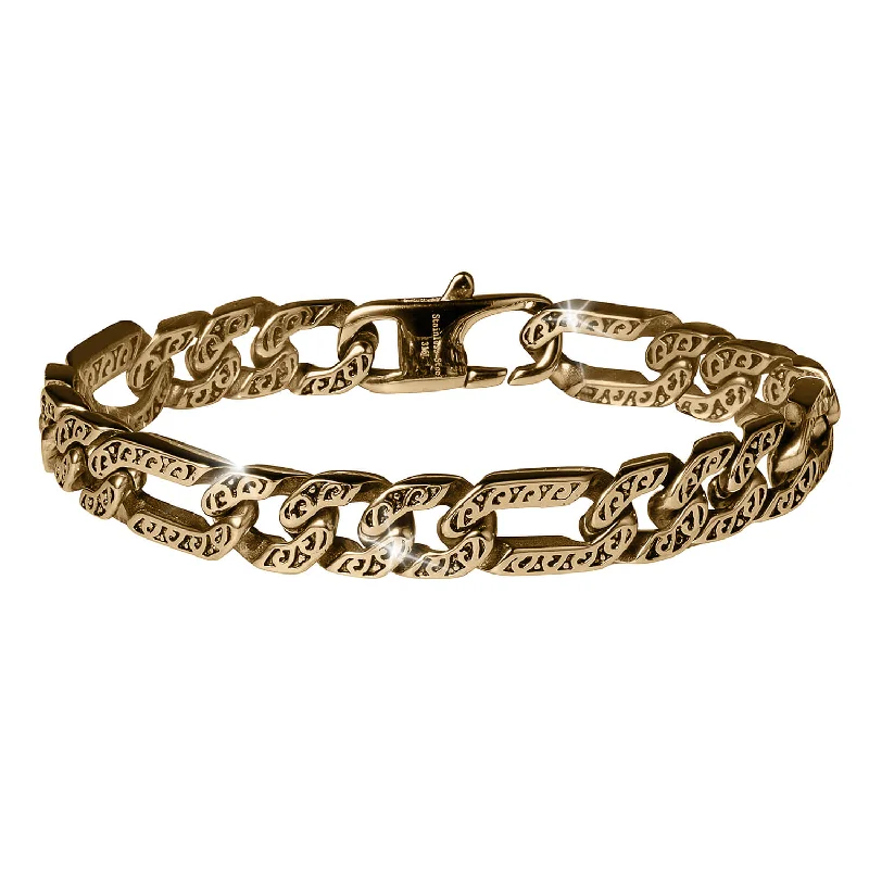 women's minimalist bracelets-Golden Figaro Men's Bracelet