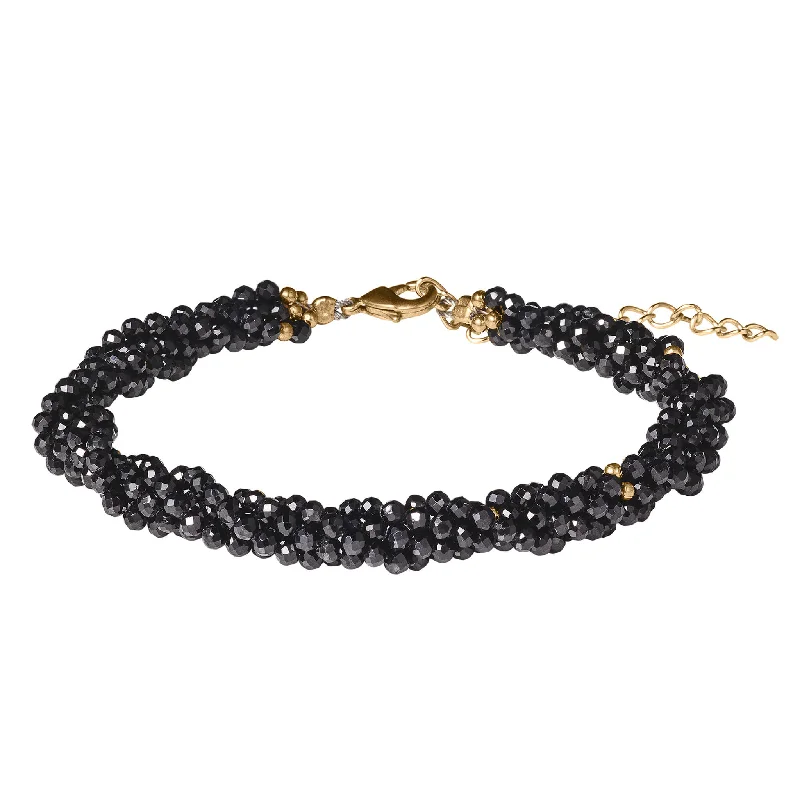 women's animal print bangles-Noir Radiance Bracelet