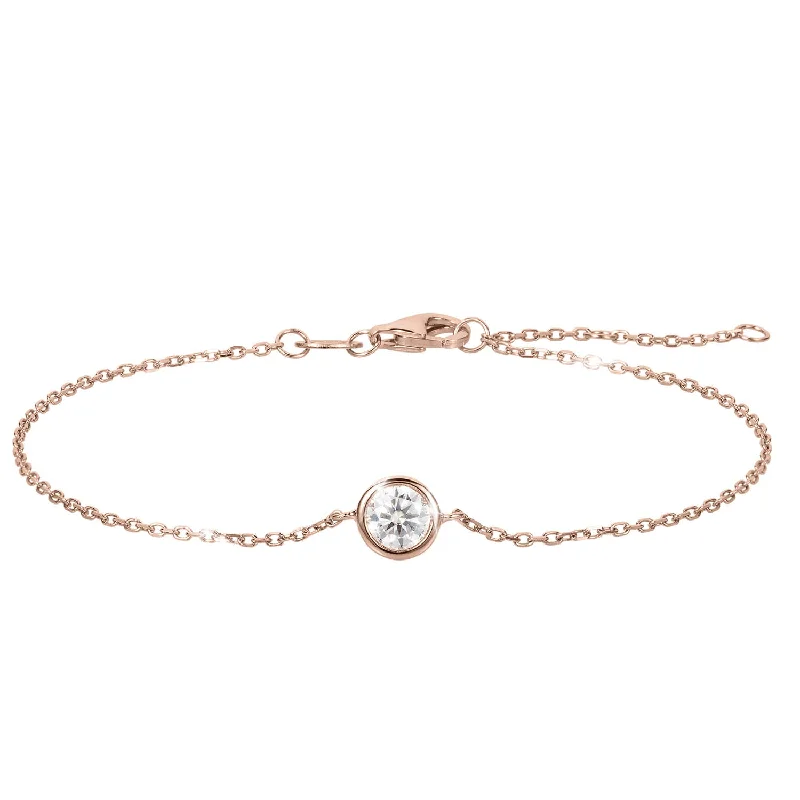 women's personalized bangles-Moissanite Blush Bracelet