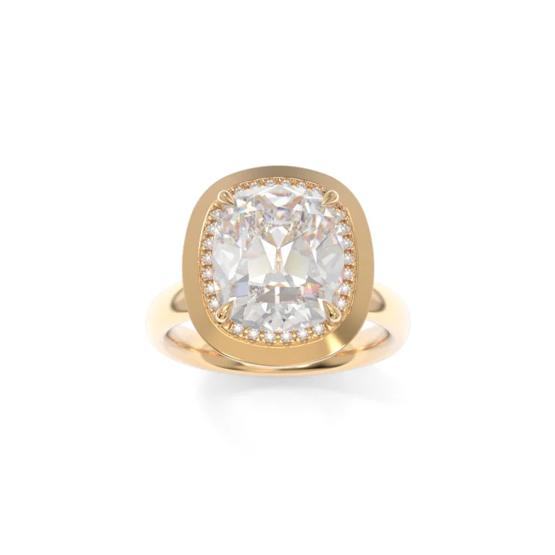 women's modern diamond engagement rings-Betty Diamond Ring Old Mine Cushion