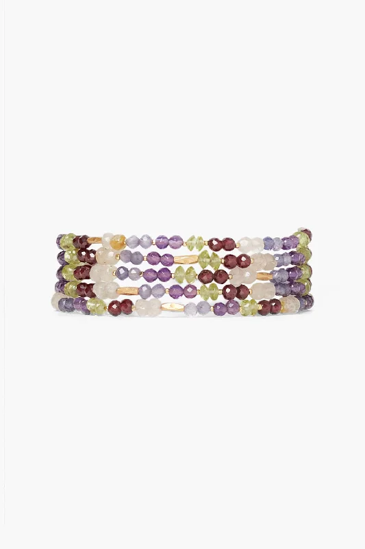 women's gemstone bracelets-Indio Naked Wrap Bracelet Multi Mix