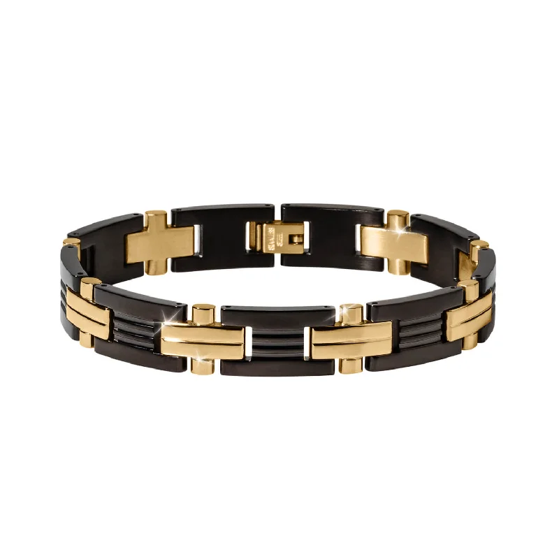 women's engraved cuff bracelets-Golden Distinction Bracelet