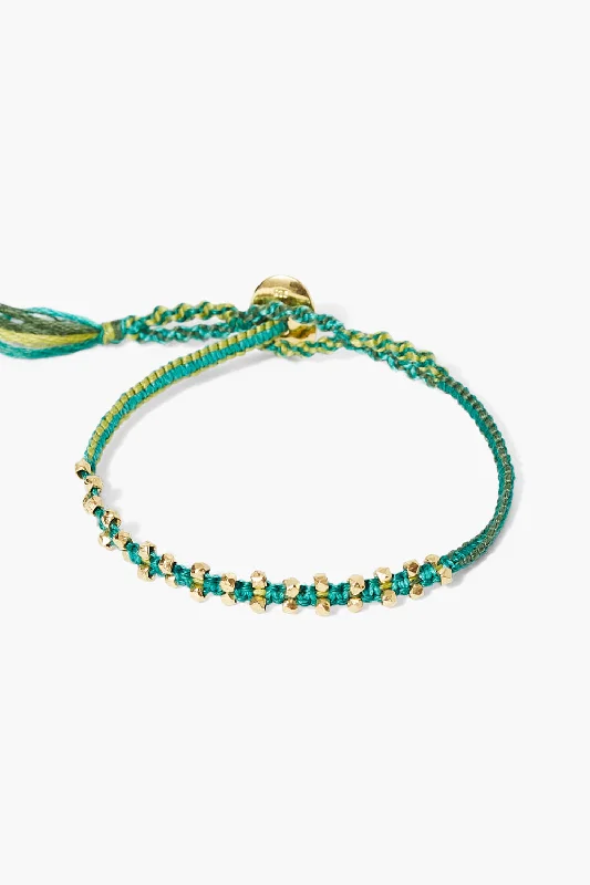 women's classic bangles-Zana Single Wrap Bracelet Green Mix