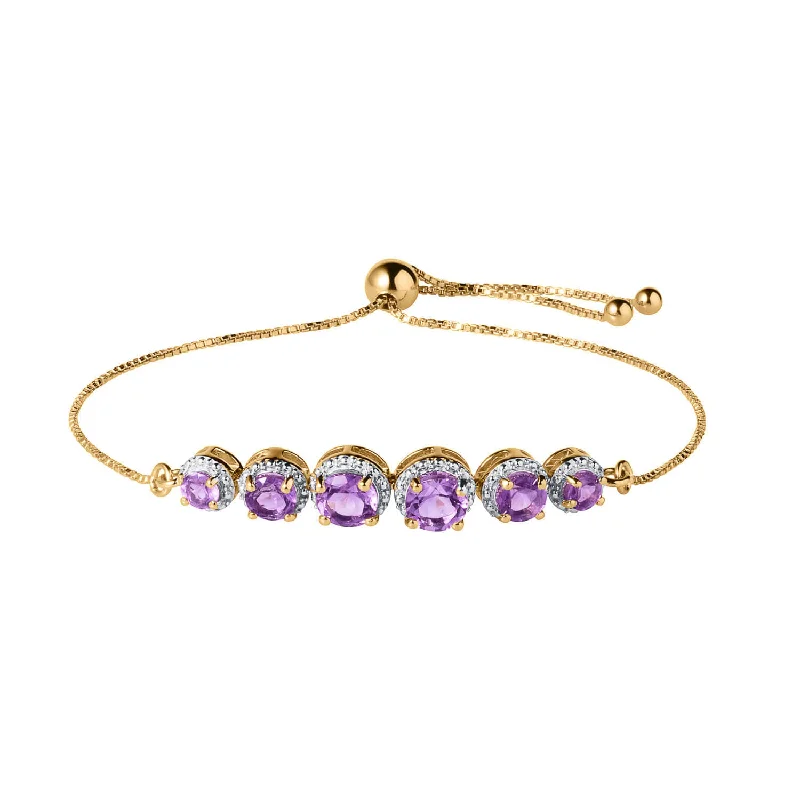 women's multi-colored bangles-Amethyst Halo Bracelet