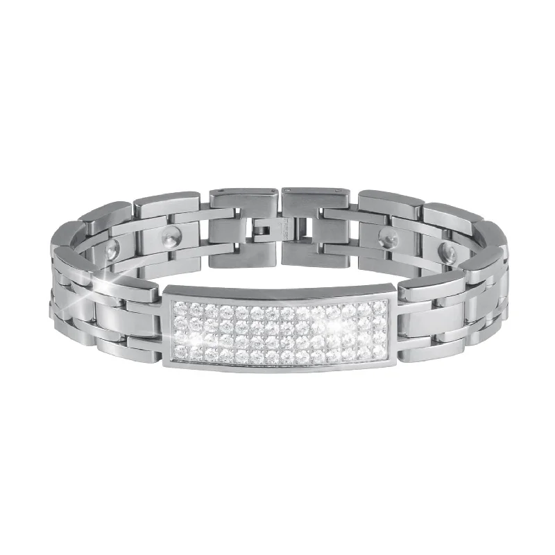 women's mixed metal bracelets-Galactic Men's Steel Bracelet