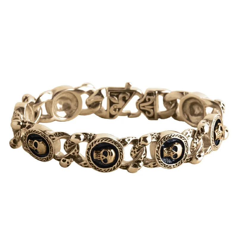 women's bangle bracelets-Multi Skull Bracelet