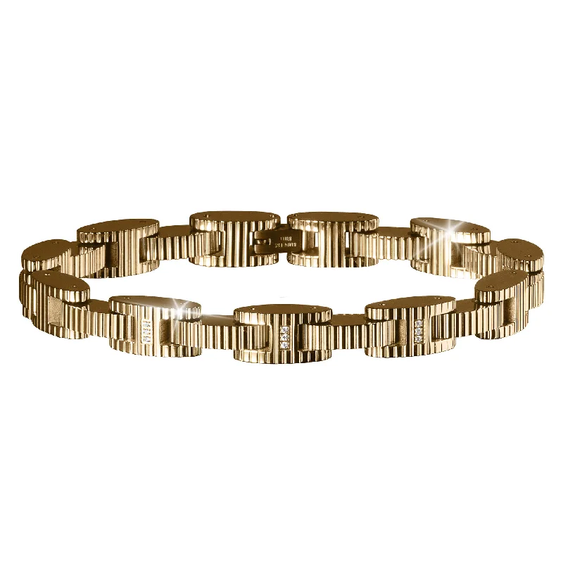 women's bohemian bangles-Golden Groove Bracelet