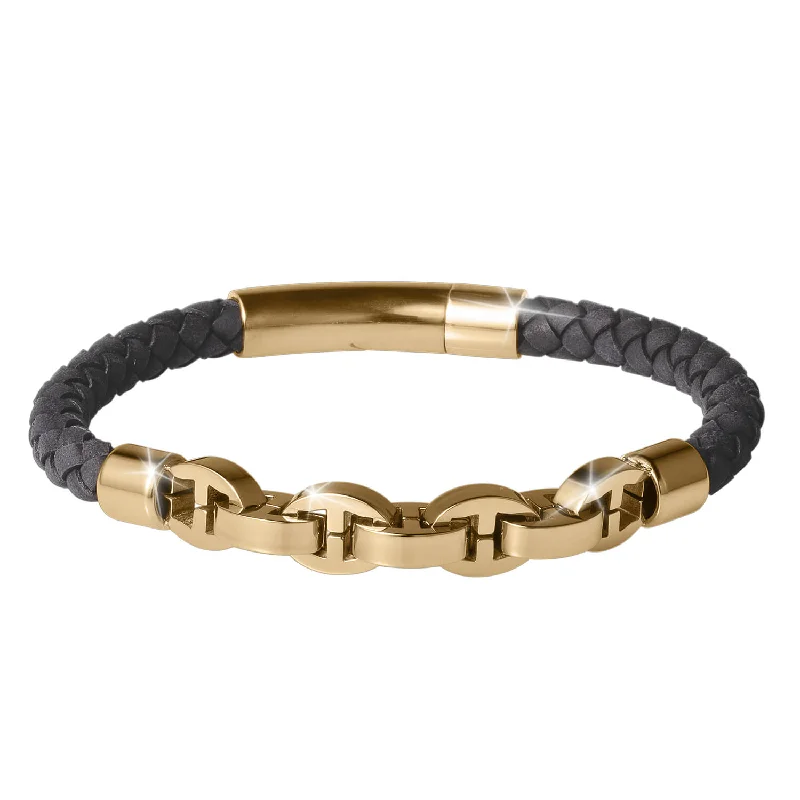 women's engraved bracelets-Urban Leather Bracelet