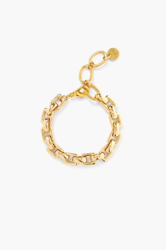 women's woven leather bracelets-Ellis Chain Link Bracelet Gold