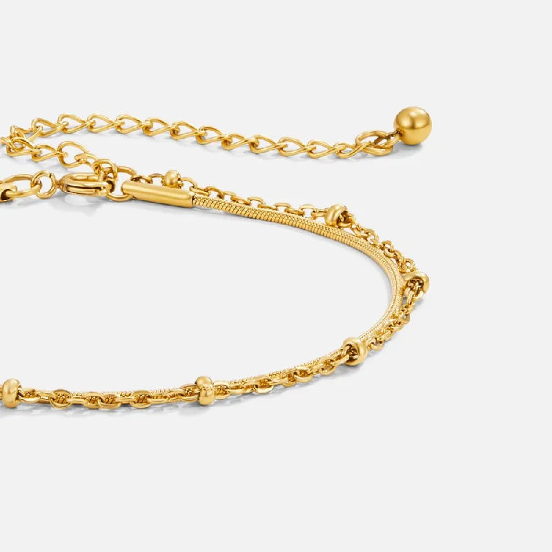 women's birthstone bracelets-Pia Gold Layered Bracelet