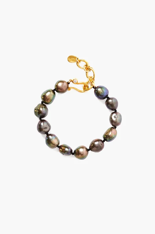 women's simple silver bangles-Marta Bracelet Peacock Pearl