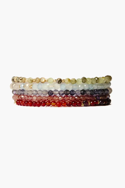 women's stacking bracelets set-Campania Naked Wrap Bracelet Multi Mix