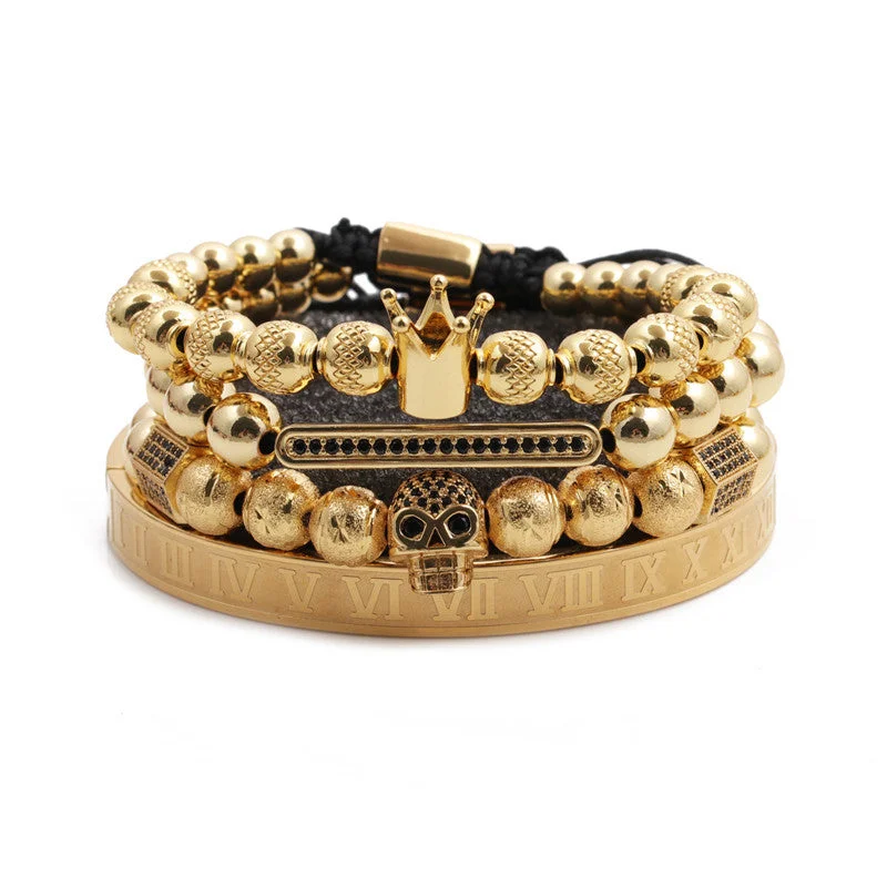 Golden Suit Ghost Head Roman Bracelet