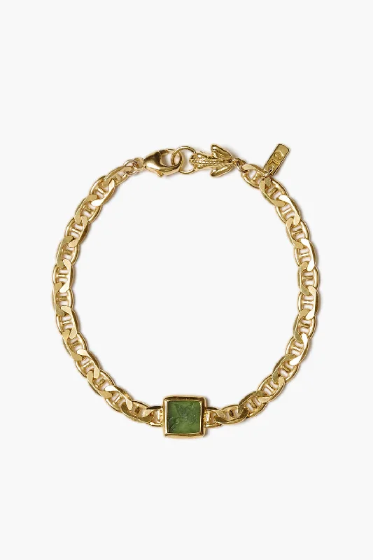 women's delicate charm bracelets-Pegasus Intaglio Bracelet Green Jade