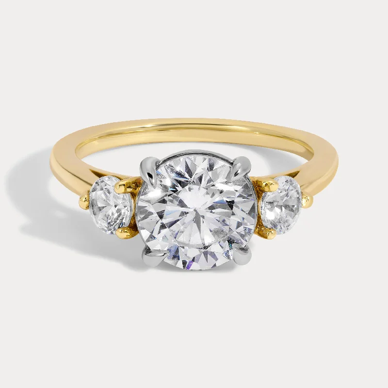 women's cushion-cut halo engagement rings-Cora - 2.02ct Earth Mined Round Engagement Ring