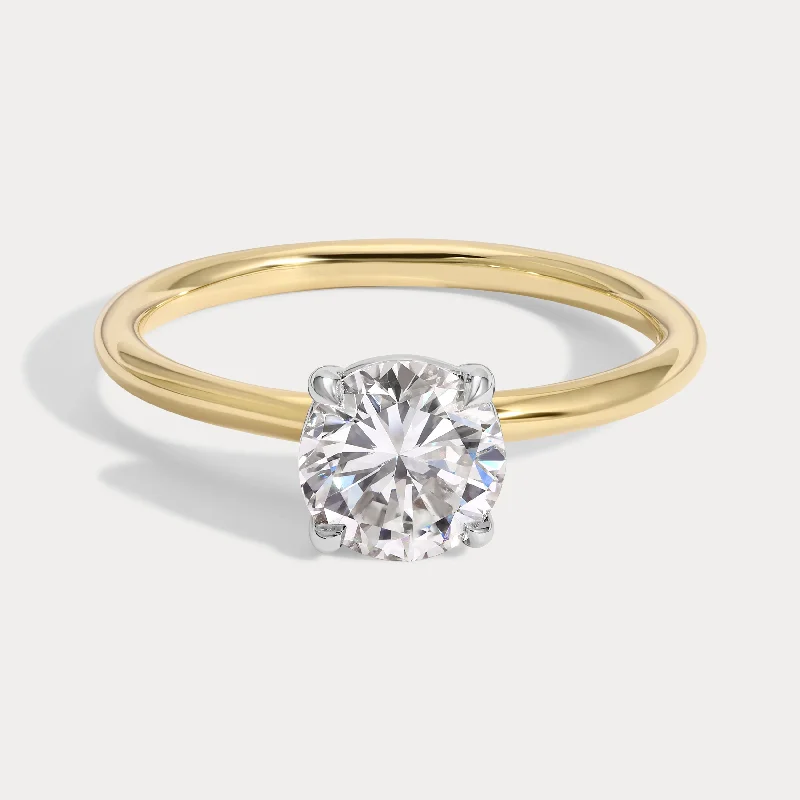 women's vintage engagement rings-Anne - 1.04ct Earth Mined Round Engagement Ring