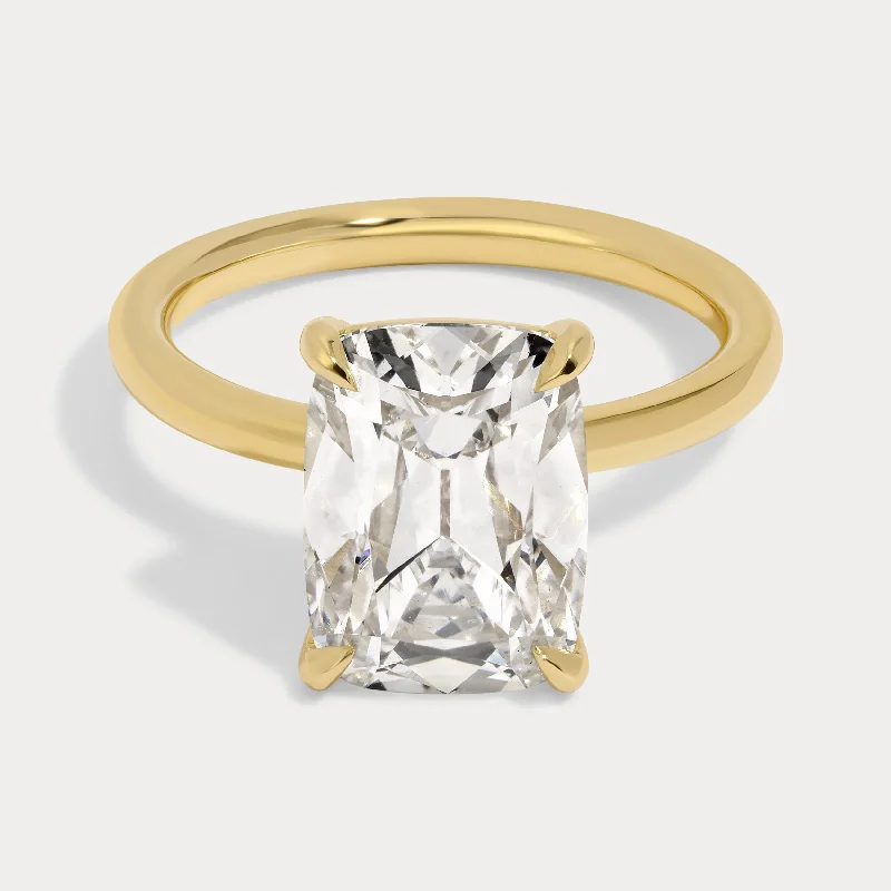 women's personalized engagement rings-Sadie - 4.07ct Lab Grown Old Mine Engagement Ring