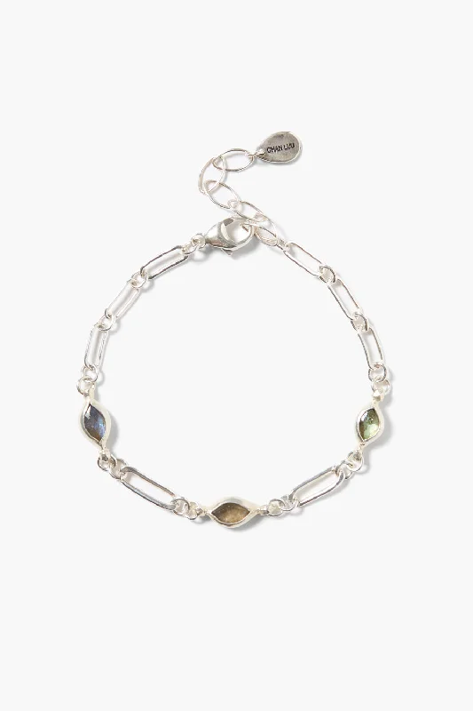 women's adjustable bangles-Lydia Bracelet Silver Labradorite