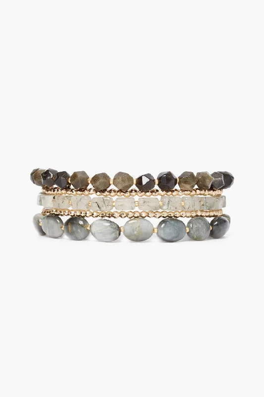 women's beaded bracelets-Kenai Naked Wrap Bracelet Black Mix