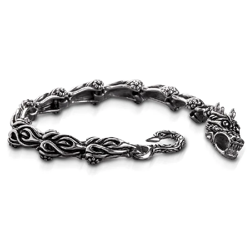 women's spiral bangles-Dragons Lair Steel Bracelet