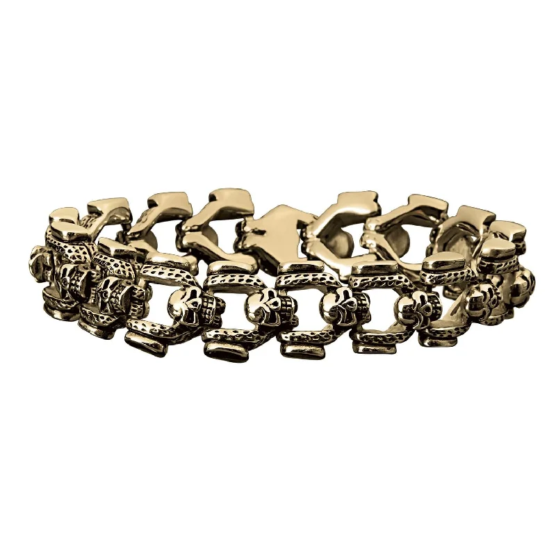 women's geometric bracelets-Lightning Skull Bracelet