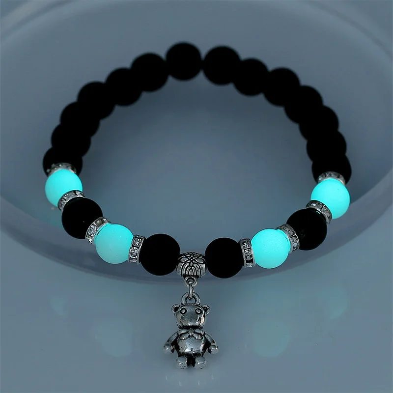 Black Micro Glass Bead Blue Green