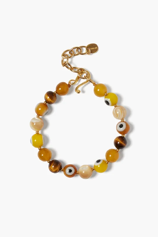 women's tennis bracelets-Izmir Evil Eye Bracelet Yellow Mix