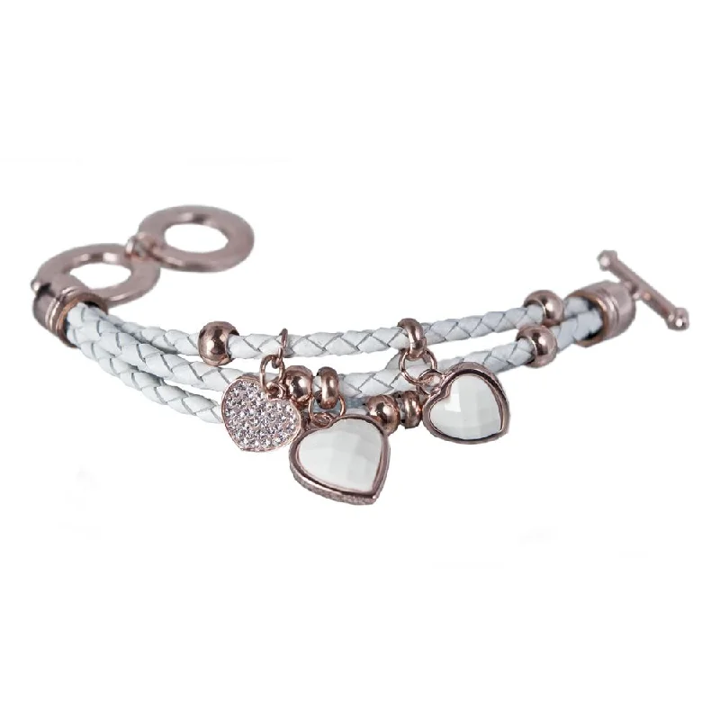 women's classic bracelets set-Silhouette White Leather Bracelet