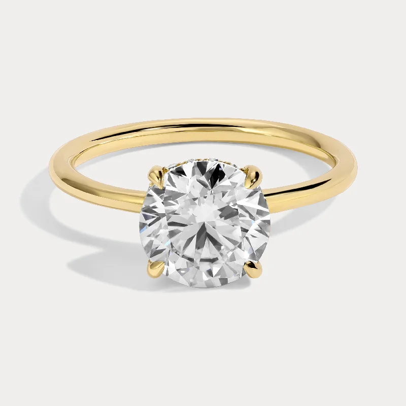 women's luxurious princess cut engagement rings-Allie - 2.00ct Lab Grown Round Engagement Ring