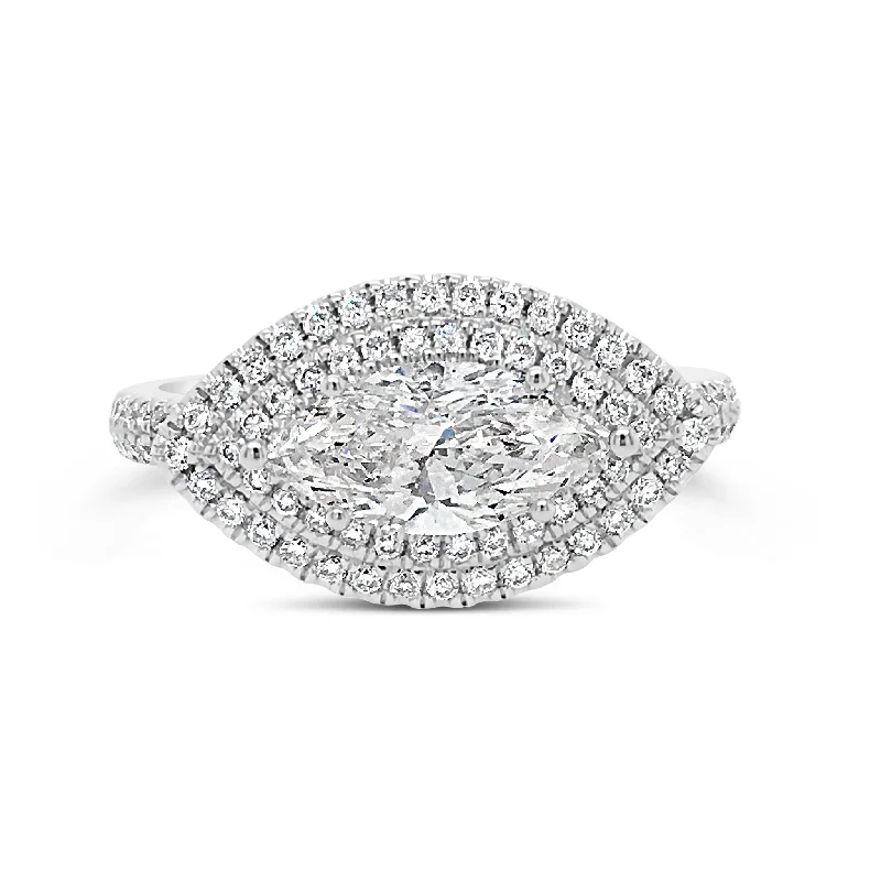 women's forever diamond engagement rings-Diamond Marquise Engagement Ring