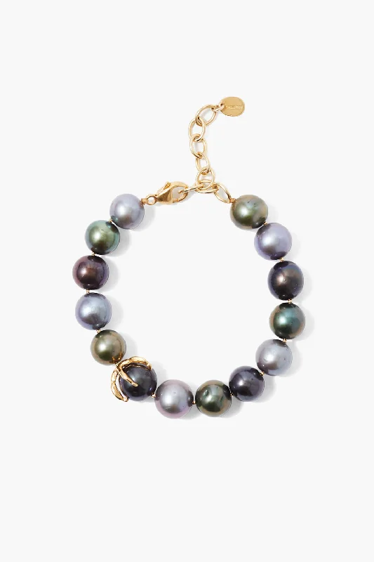 women's leather bracelets-Lark Bracelet Peacock Pearl Mix