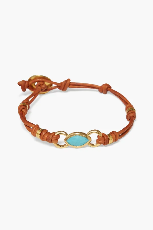 women's elegant gold bangles-Reina Single Wrap Bracelet Turquoise