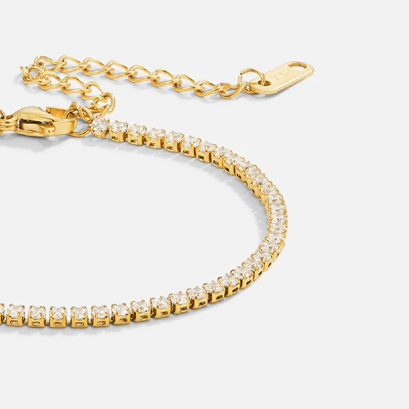 women's cuff bracelets-Cordelia Gold Tennis Bracelet