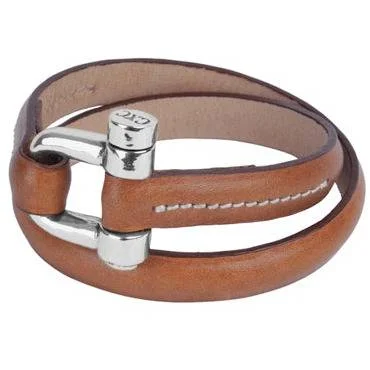 women's luxury bracelets-CXC Leather Wrap Bridle Bracelet