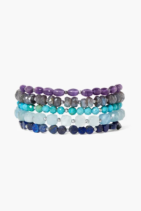 women's elegant bracelets-Keyes Naked Wrap Bracelet Purple Mix