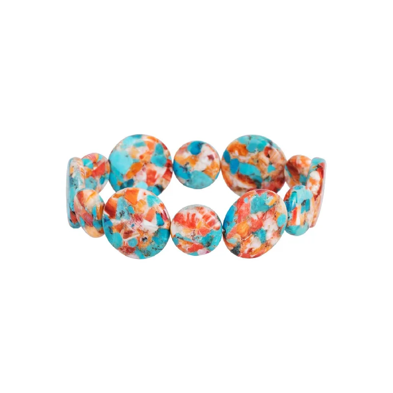 women's silver bangles-Ocean Splash Turquoise & Shell Bracelet