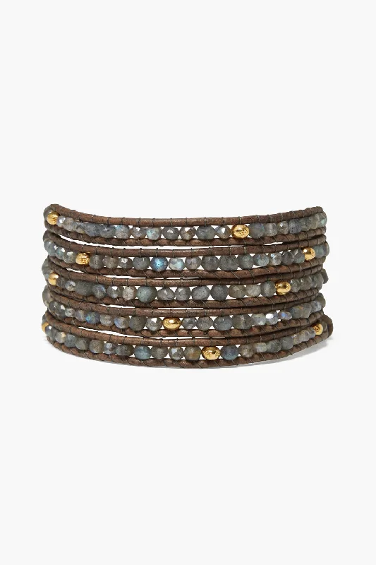 women's animal charm bracelets-Denali Wrap Bracelet Blue Lab Mix