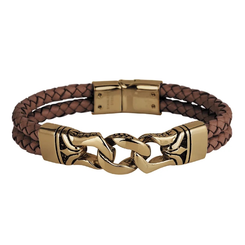 women's wooden bangles-Horizon Men's Brown Bracelet