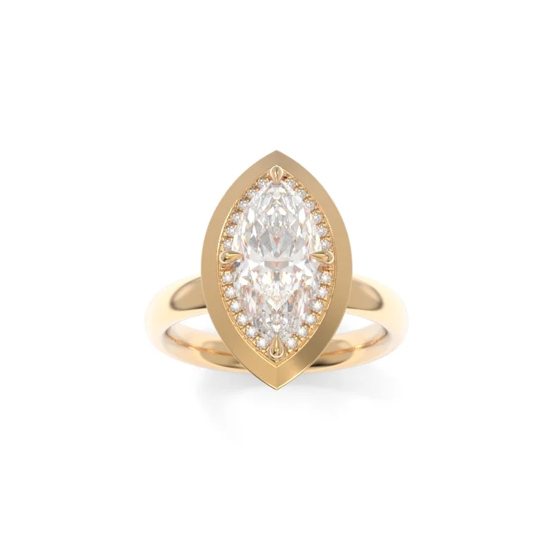 women's vintage style engagement rings-Betty Diamond Ring Marquise