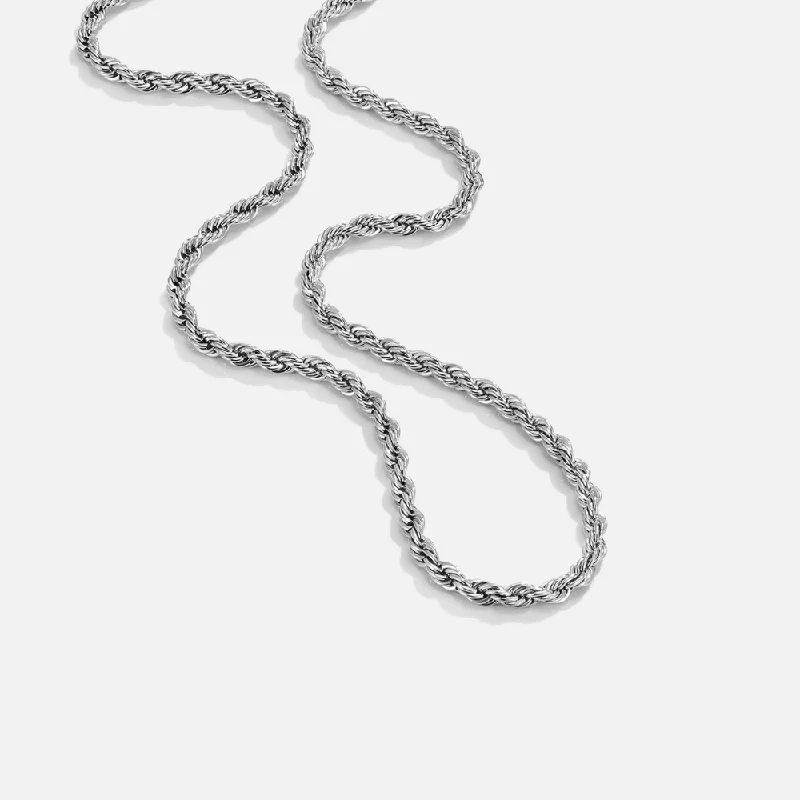 women's silver bangles-Calla Silver Twisted Chain Necklace