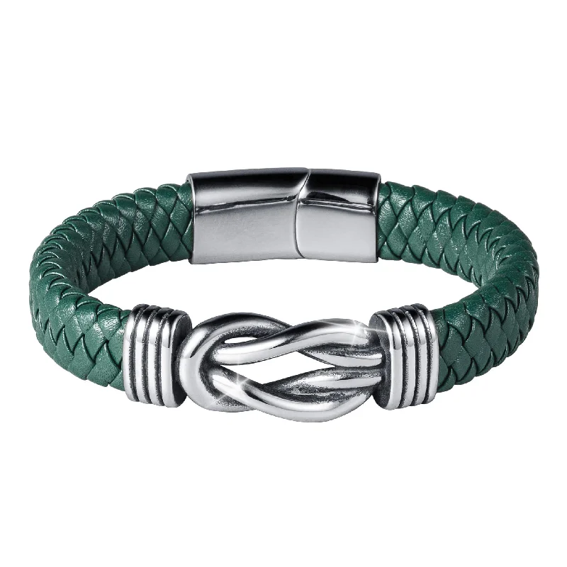 women's engraved bangles-Trinity Green Men's Bracelet