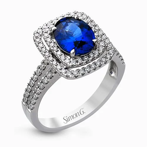 women's custom diamond engagement rings-Sapphire & Diamond Ring